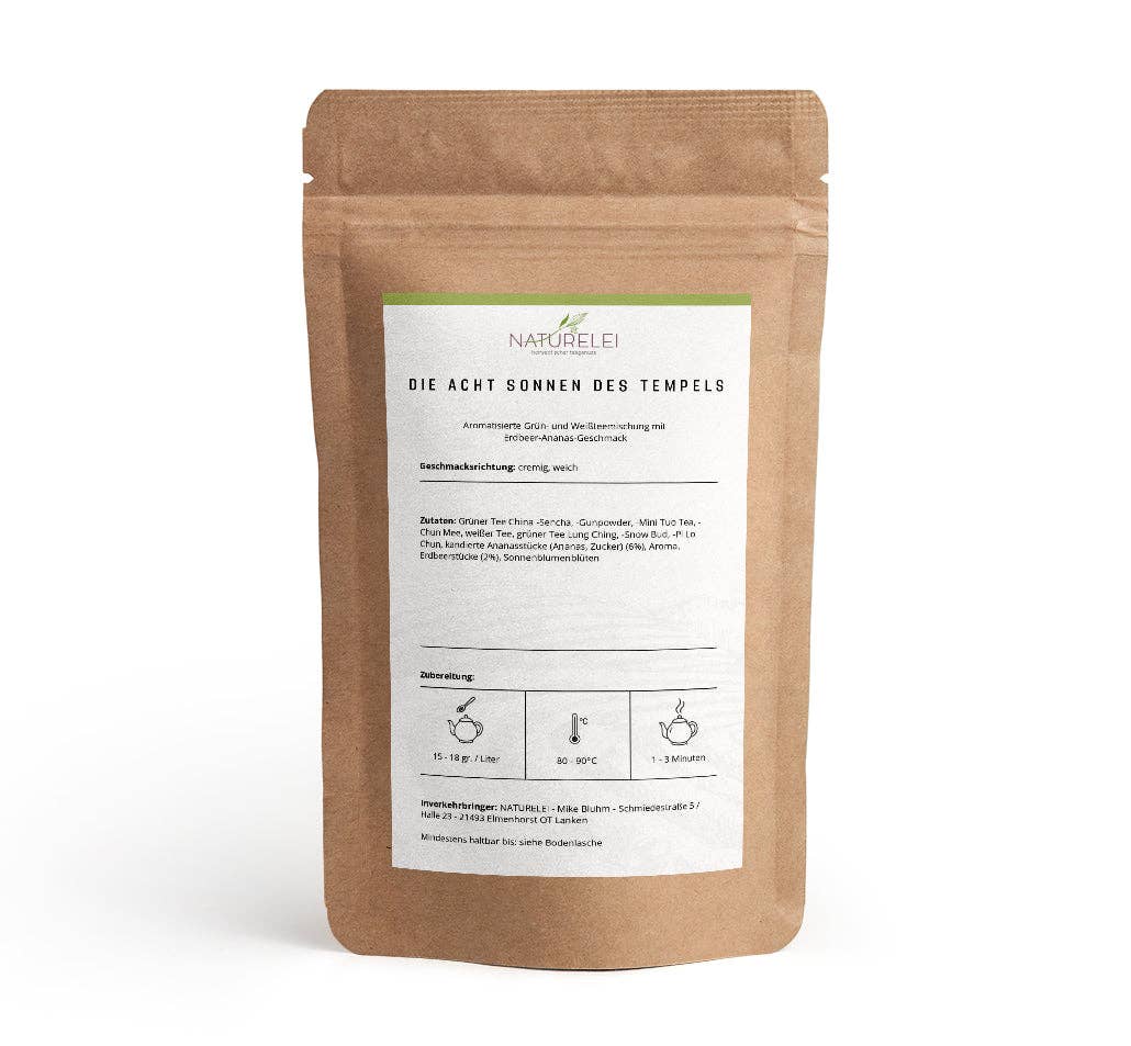 Die Acht Sonnen des Tempels – Grüntee mit Erdbeere und Ananas, 100 g
