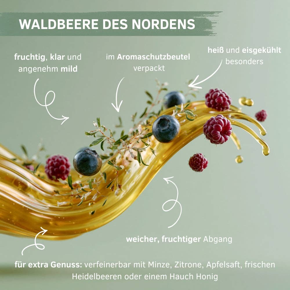 Waldbeere des Nordens – Grüntee mit Heidelbeere, 100 g