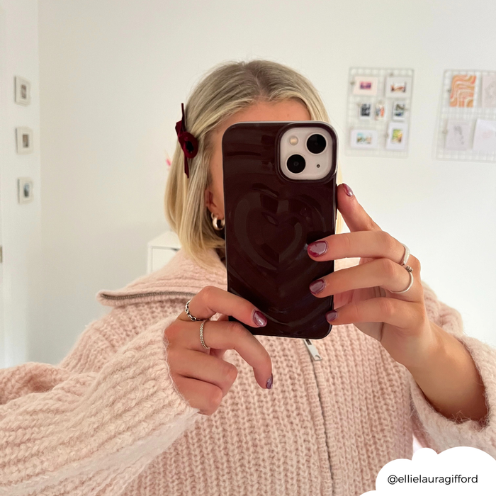 Burgunderrote Mini-Haarspangen mit Schleife