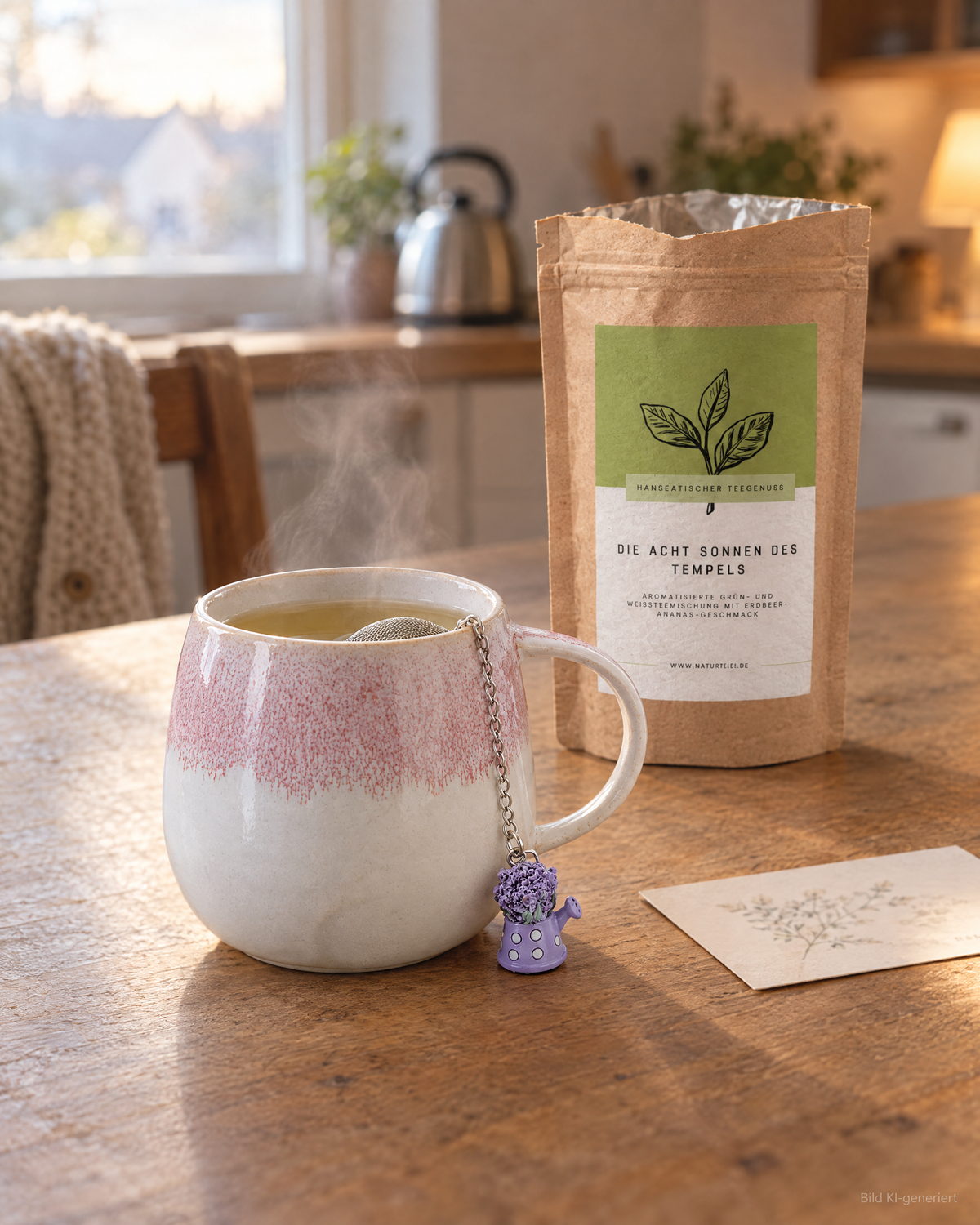 Tee-Ei „Lavenia“ – Edelstahl, Ø 5 cm, in Geschenkverpackung