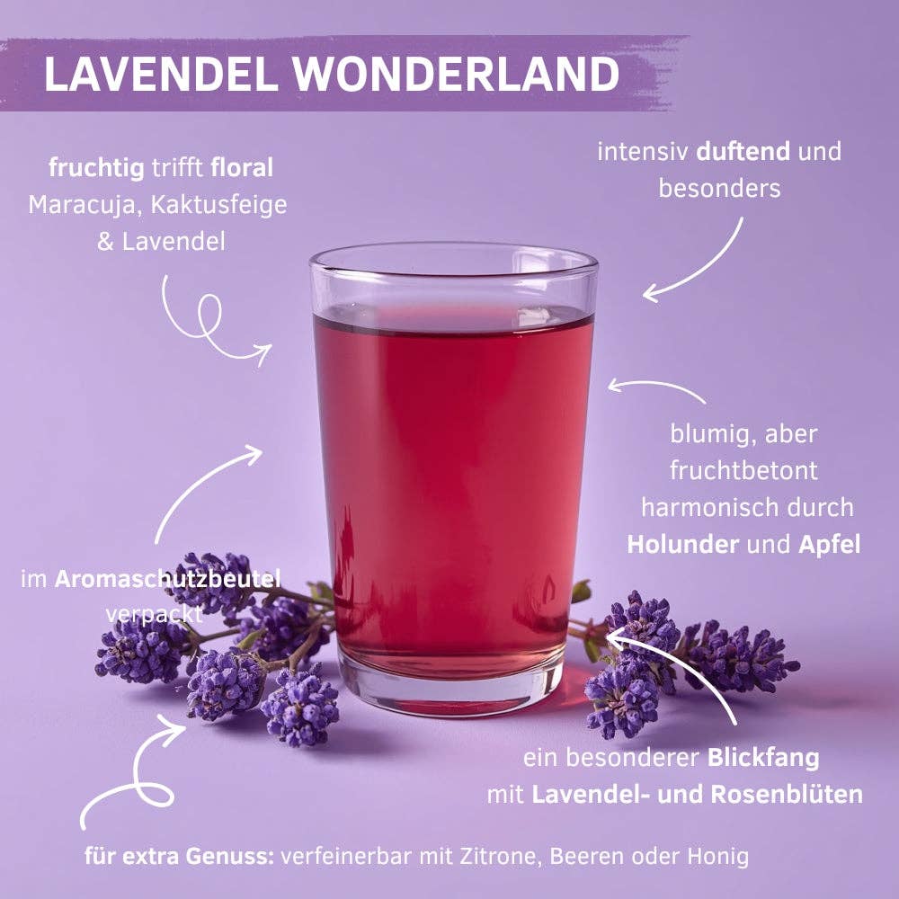 Lavendel Wonderland – Grüntee mit Lavendel und Maracuja, 100 g