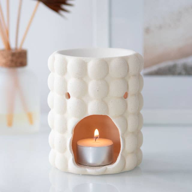 Bubble Duftlampe aus Keramik – Ölbrenner & Wachswärmer in Creme
