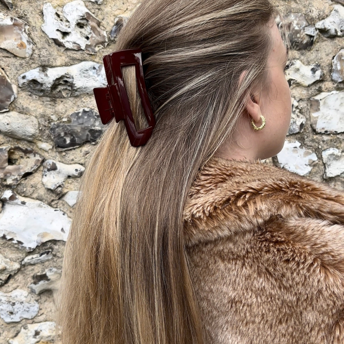 Burgunderfarbener quadratischer Klauenclip