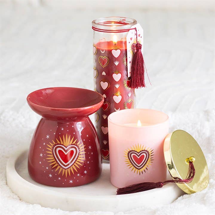 Röhrenkerze "holy hearts" Feigenduft