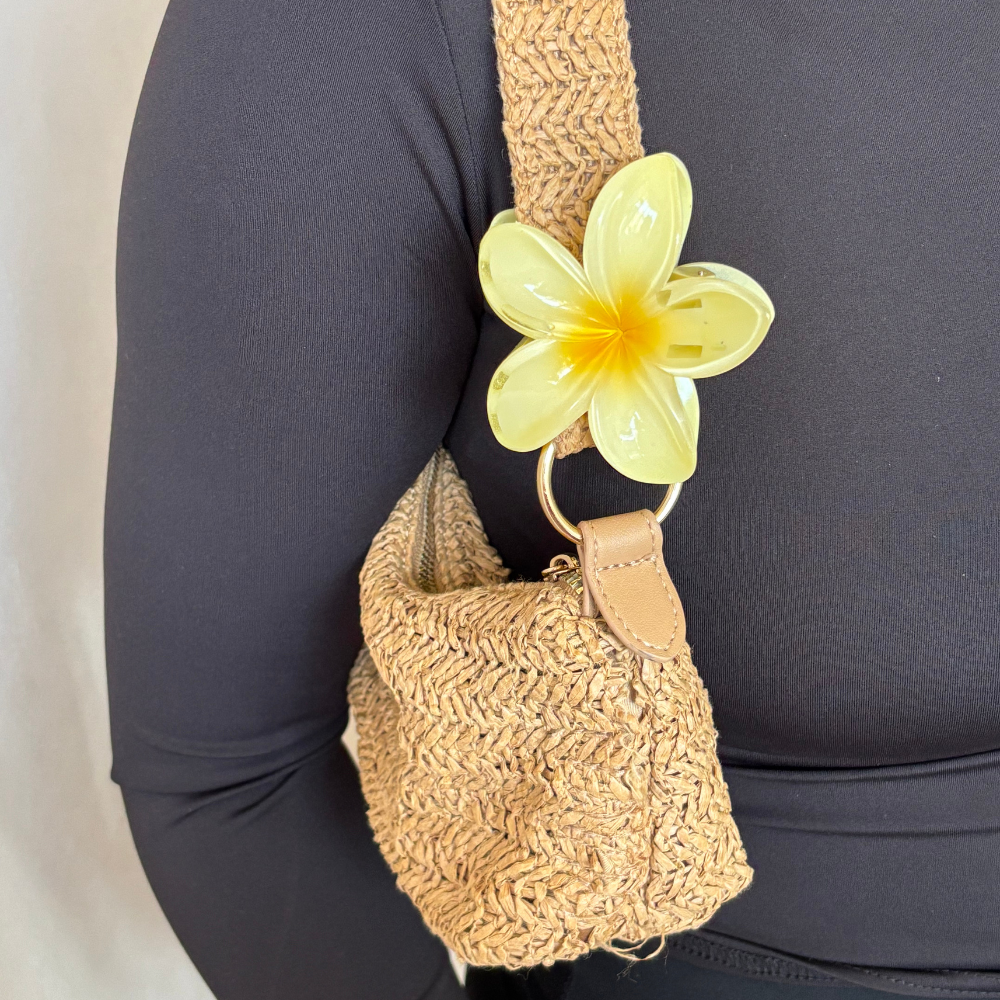 Tropische Blumen-Haarspange - Buttergelb