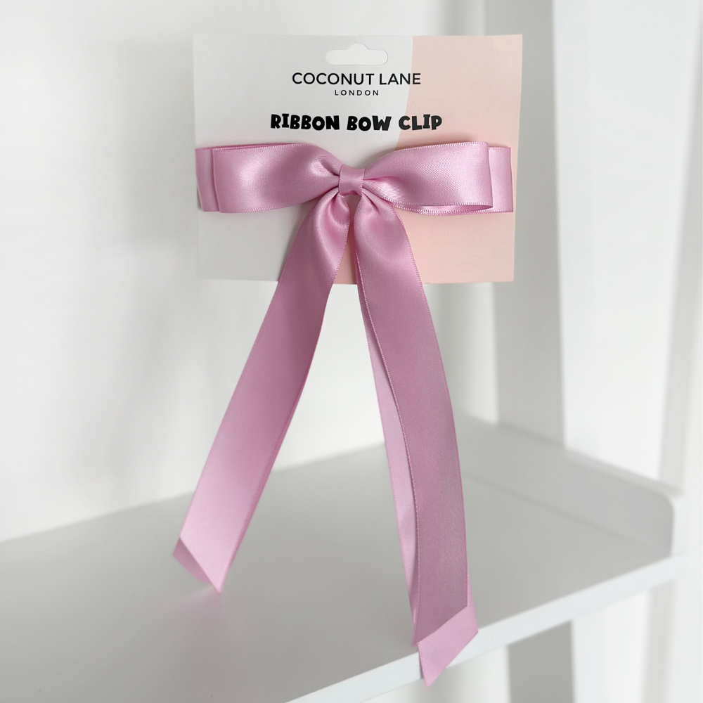 Barettclip mit Schleife, Pfingstrosenrosa