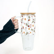 "Lucky Bloom" - Big Cup mit Griff, Bambusdeckel und Glasstrohhalm