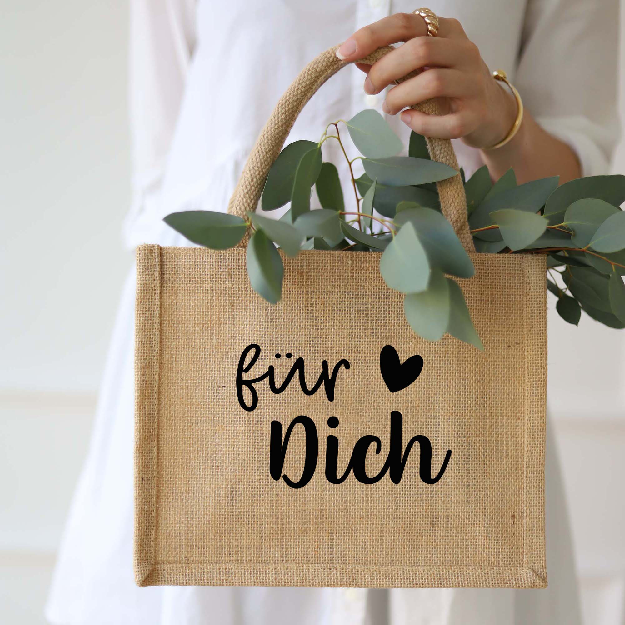 Geschenktasche aus Jute „Für Dich“ – Nachhaltige Geschenkverpackung