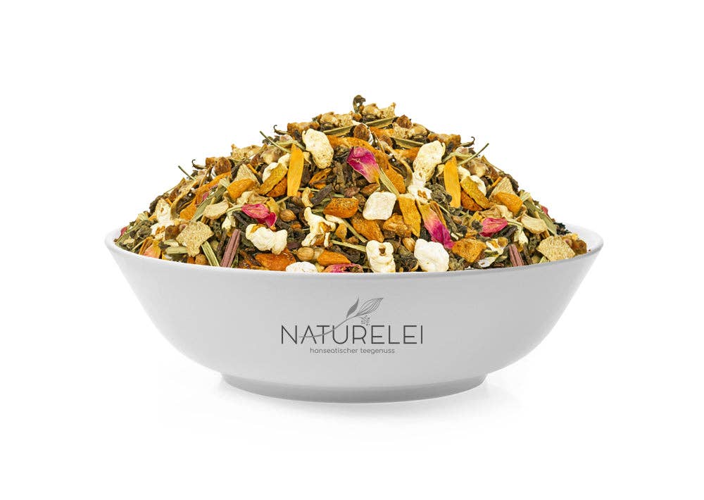 Kräuter der Ruhe – Kräuter- und Grünteemischung mit Ingwer und Zitrone, 100 g