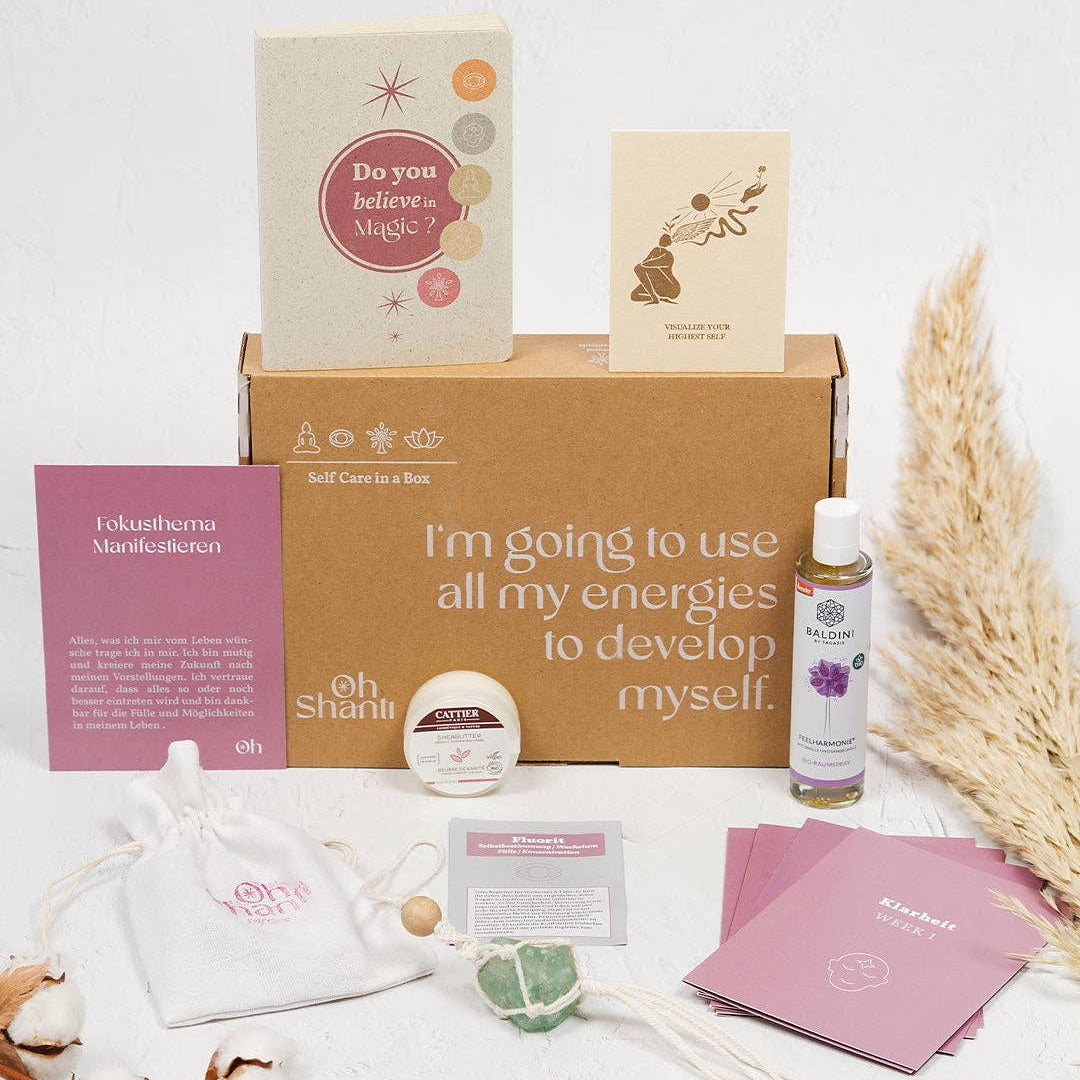 Manifestation Ritual Box – Wünsche manifestieren mit Mind Cards & Self Care Set