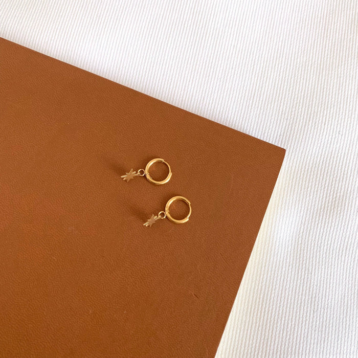 Kleine Creolen aus Edelstahl mit Sternanhänger