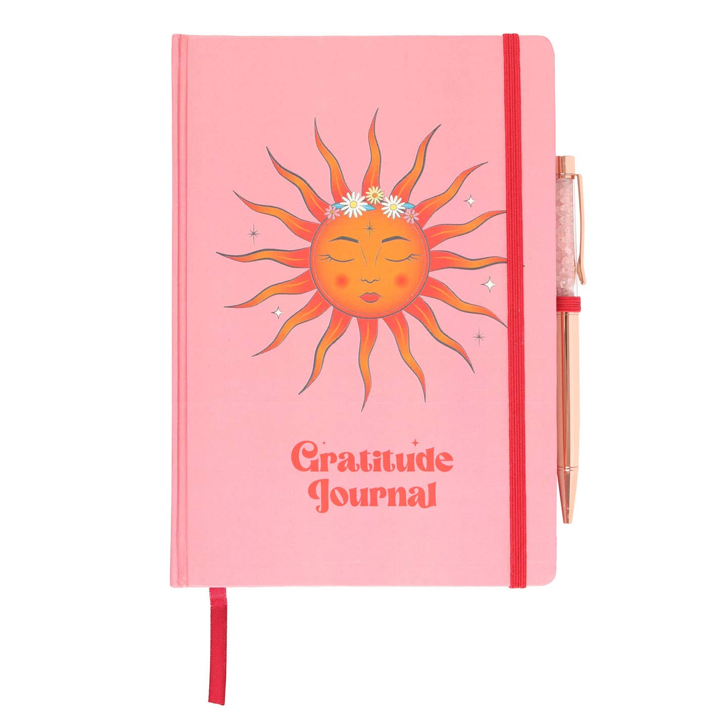 Dankbarkeitsjournal „The Sun“ mit Rosenquarz-Stift