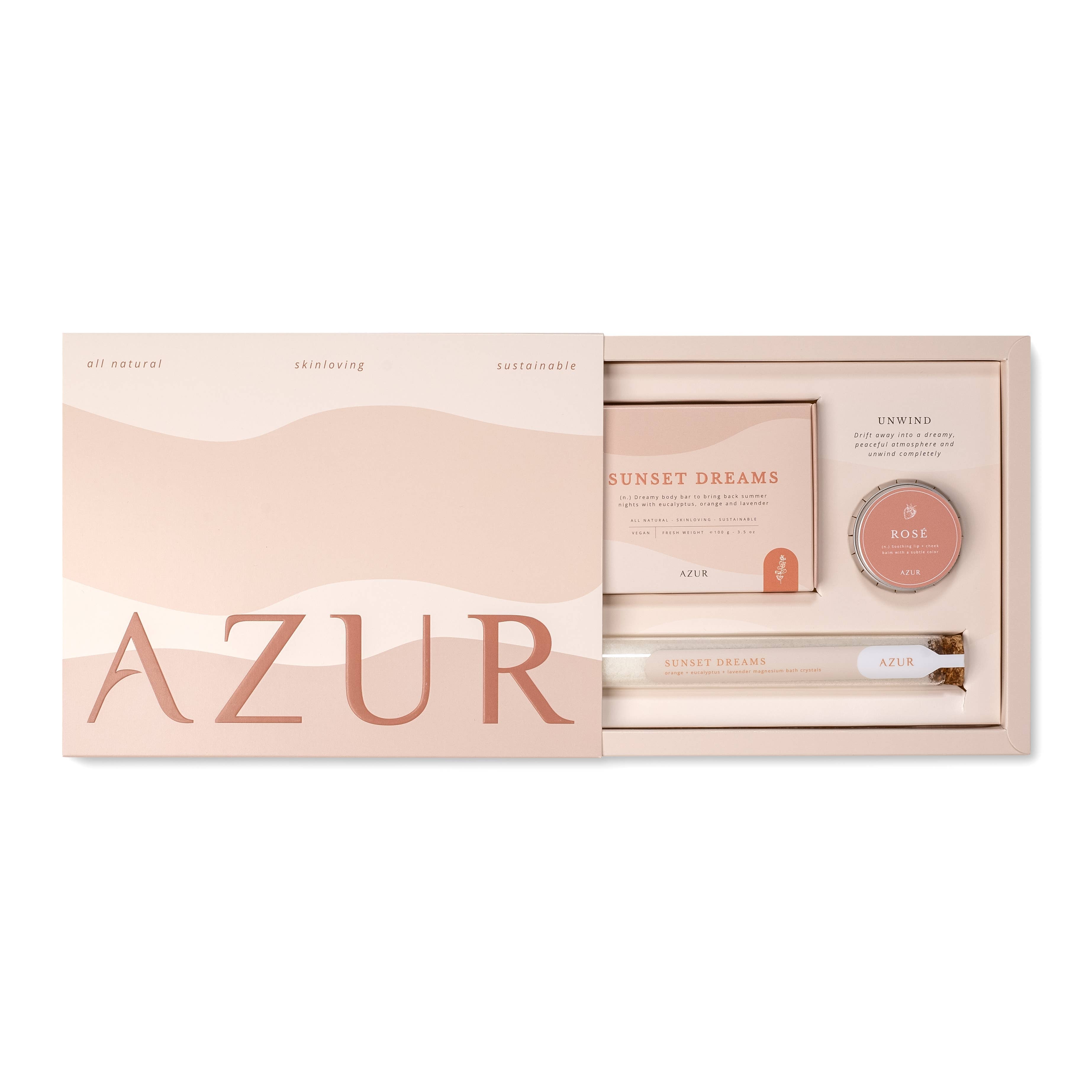 UNWIND Geschenkbox – Wellness Geschenkset mit Seife, Lippenpflege & Badezusatz
