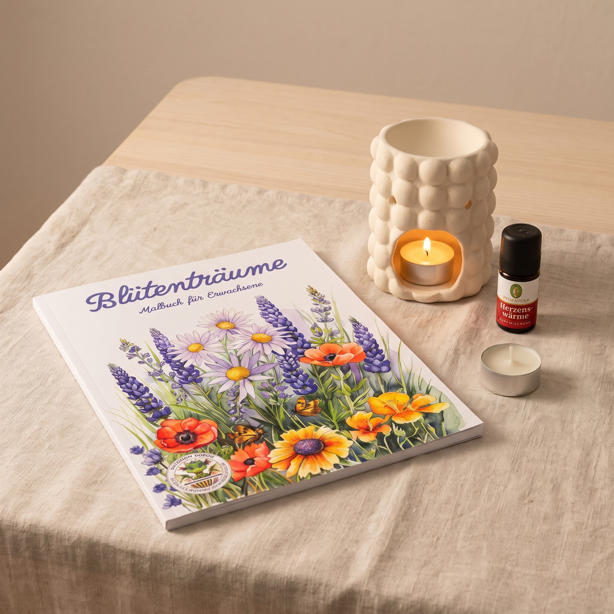 Feierabend – Kreativ-Set mit Malbuch, Duftöl und Duftlampe
