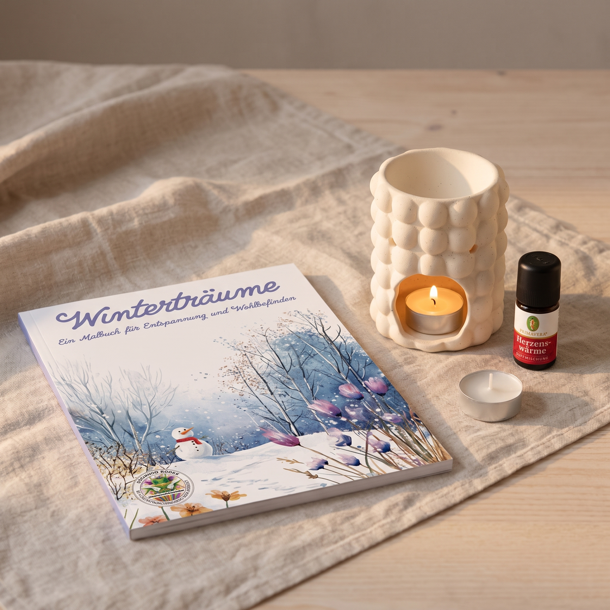 Feierabend – Kreativ-Set mit Malbuch, Duftöl und Duftlampe