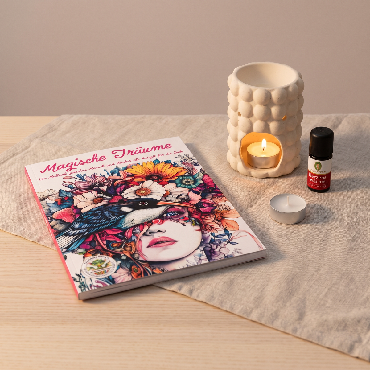 Feierabend – Kreativ-Set mit Malbuch, Duftöl und Duftlampe