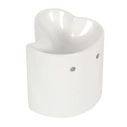 Keramik Herz-Ölbrenner – Duftlampe & Wachswärmer in Weiß