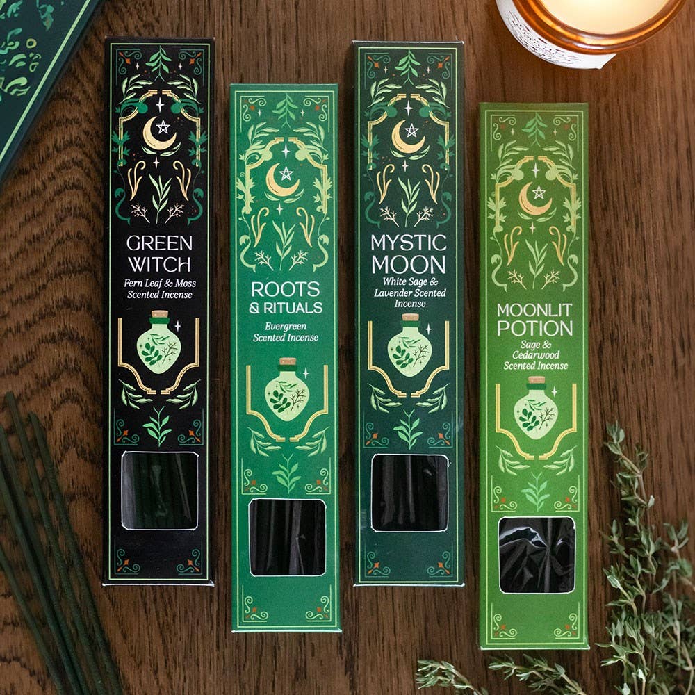 Green Witch Räucherstäbchen Set – 4 Duftmischungen für Meditation & Rituale