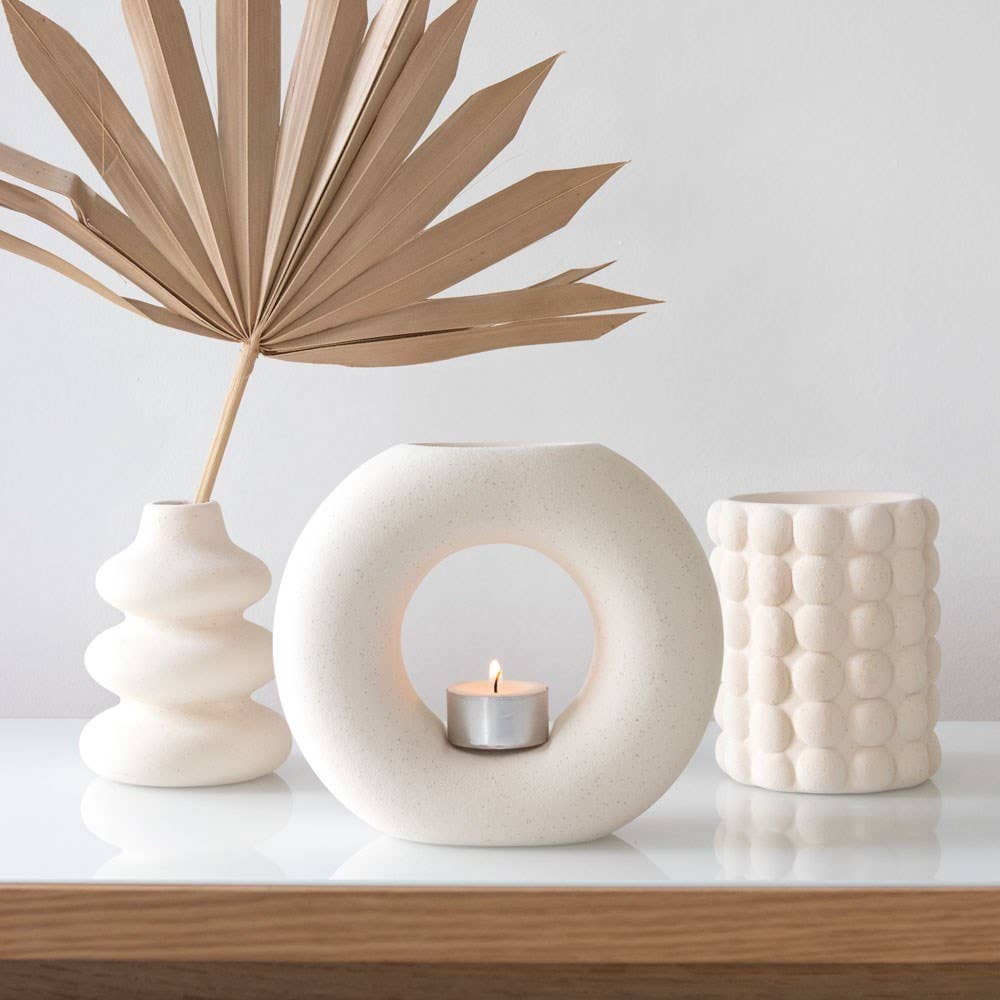 Bubble Duftlampe aus Keramik – Ölbrenner & Wachswärmer in Creme