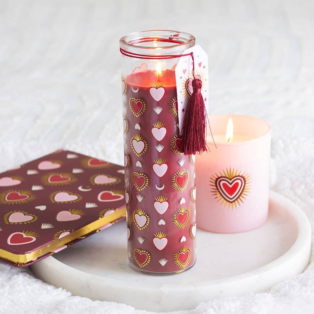 Röhrenkerze "holy hearts" Feigenduft