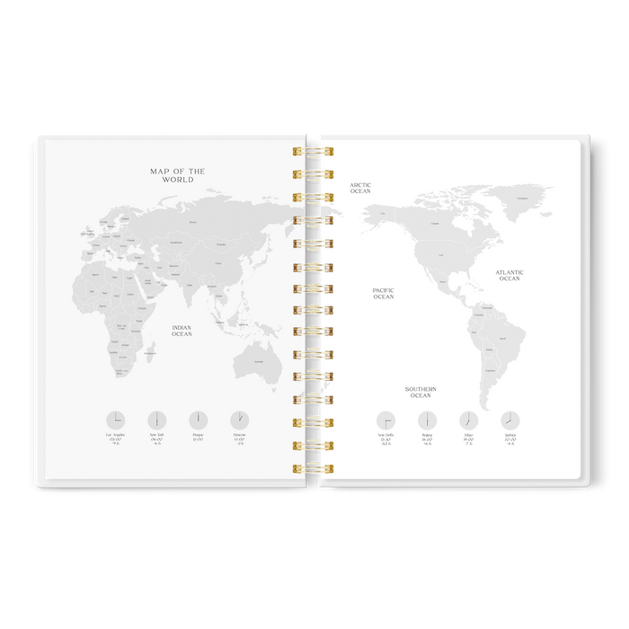 Spiral A5 Planer 2026 - Blaue Blüten