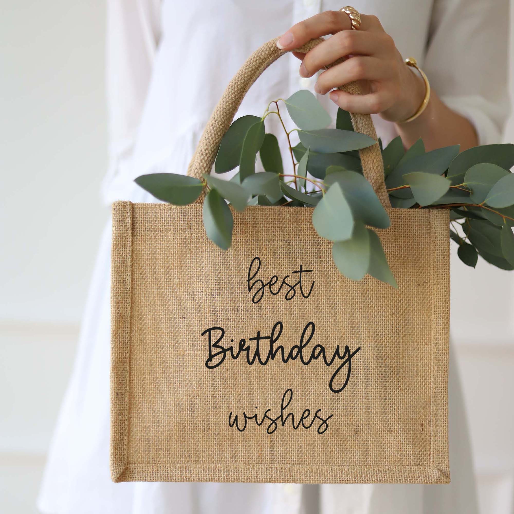 Jute Geschenktasche „Birthday Wishes“ – Nachhaltige Geschenkverpackung zum Geburtstag