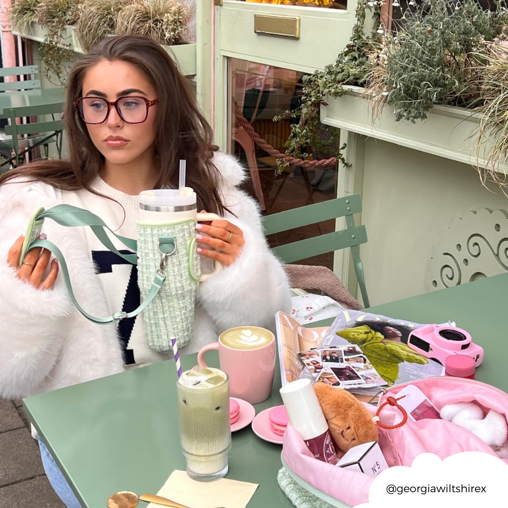 Tumbler-Tragetasche - Matcha Strukturierter Tweed
