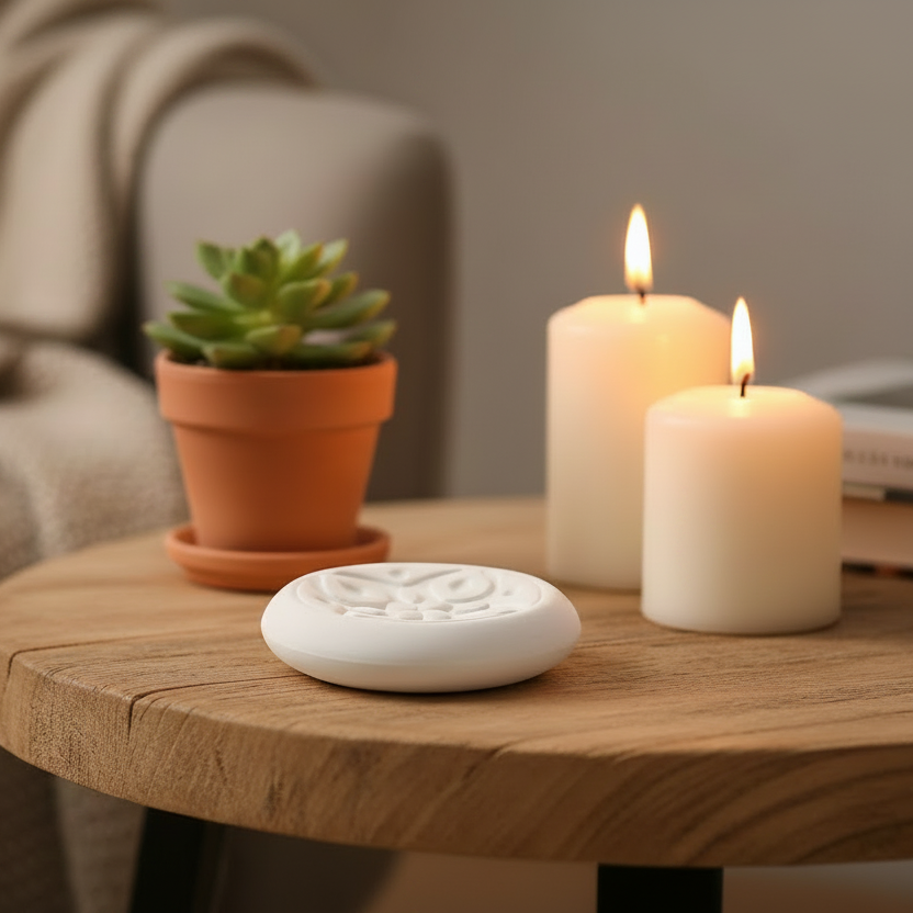 Aroma Duftstein „Ornament“ – Keramik Duftstein mit Mandala für ätherische Öle