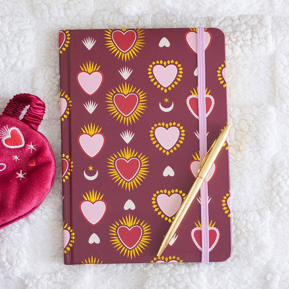 Notizbuch Holy Hearts – A5 Journal mit Sacred Heart Design, 200 linierte Seiten