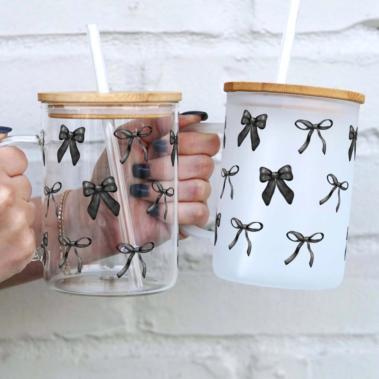 Glastasse "Black Bow" Glasbecher – 500ml