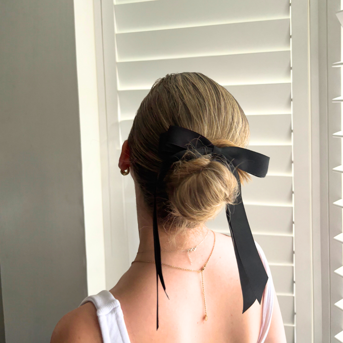 Schleifen-Haarspange - Schwarz