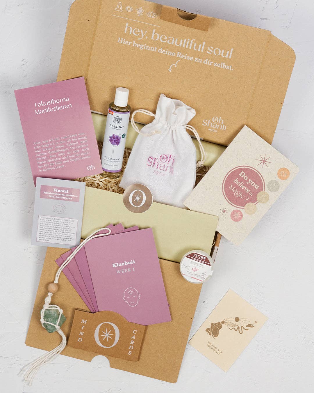 Manifestation Ritual Box – Wünsche manifestieren mit Mind Cards & Self Care Set