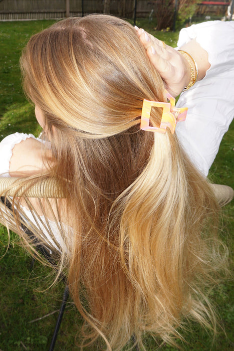 Haarspange Quadrat Giraffe