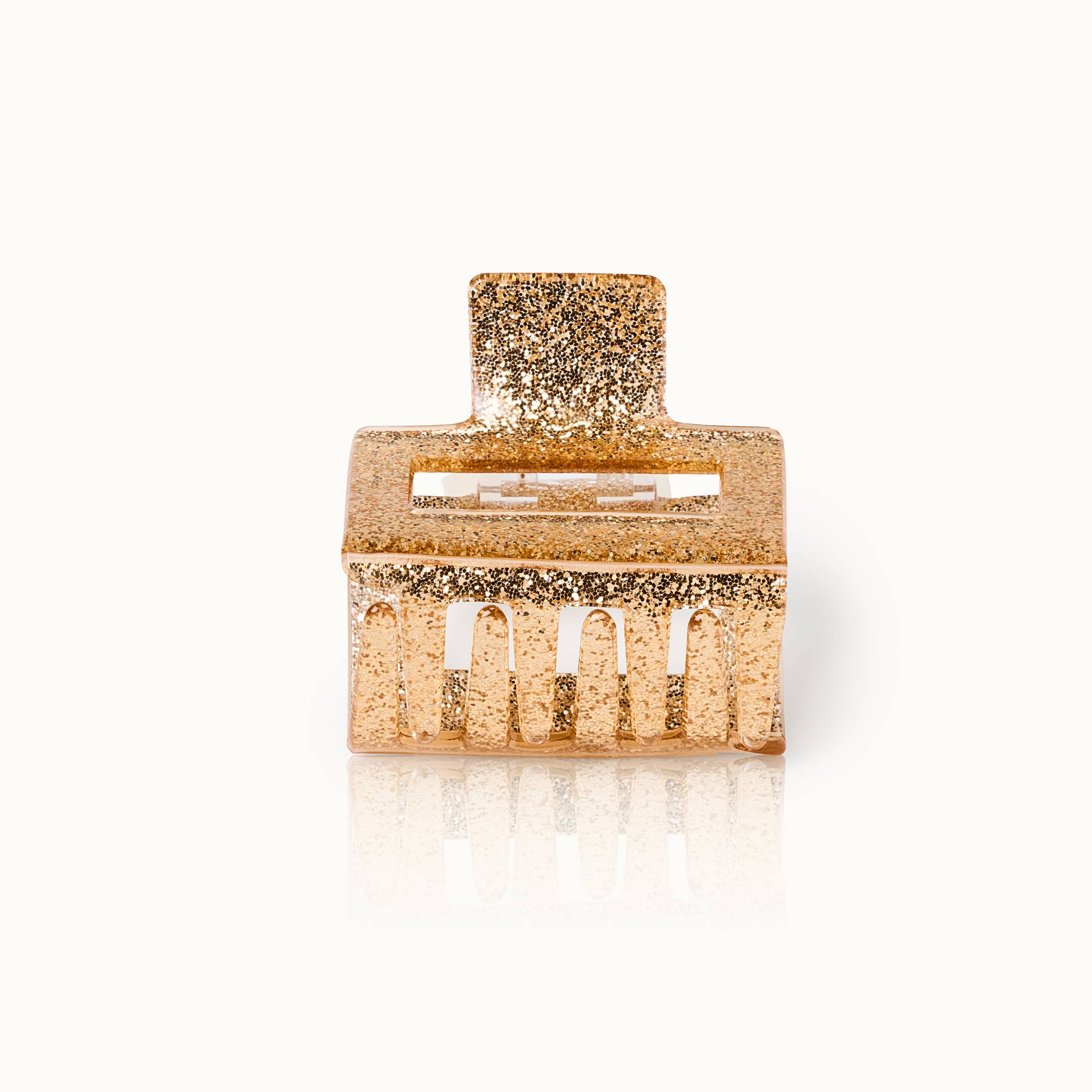Haarspange Quadrat "Gold Glitter"